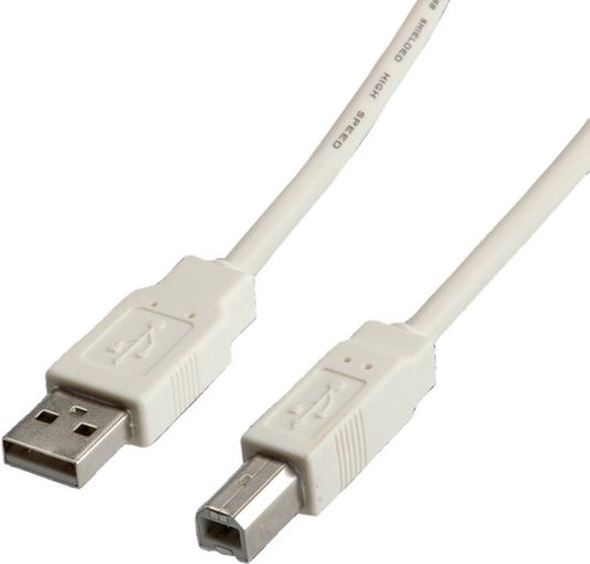 Blank USB 2.0 Kabel Typ A-B, weiss - 3m