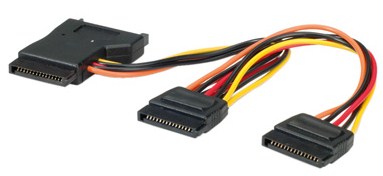 Blank Y-Adapterkabel S-ATA / 3x SATA, 0.3 m