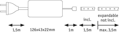 Paulmann LED-Stripe MaxLED 500 6500 K, 1.5 m Basisset