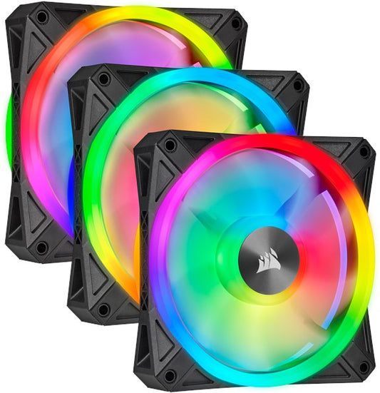 Corsair iCUE QL120 RGB 120-mm-PWM-Lüfter 3er-Pack mit Lighting Node CORE