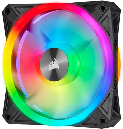 Corsair iCUE QL140 RGB 140-mm-PWM-Lüfter 2er-Pack mit Lighting Node CORE