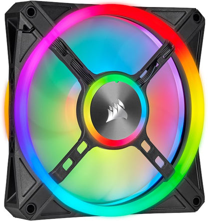 Corsair iCUE QL140 RGB 140-mm-PWM-Lüfter 2er-Pack mit Lighting Node CORE