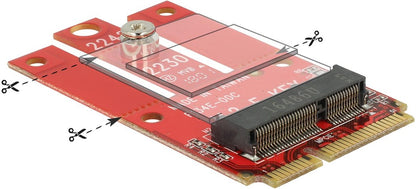 Delock Mini-PCI-Express-Karte Mini-PCIe - M.2 Key-E USB2.0