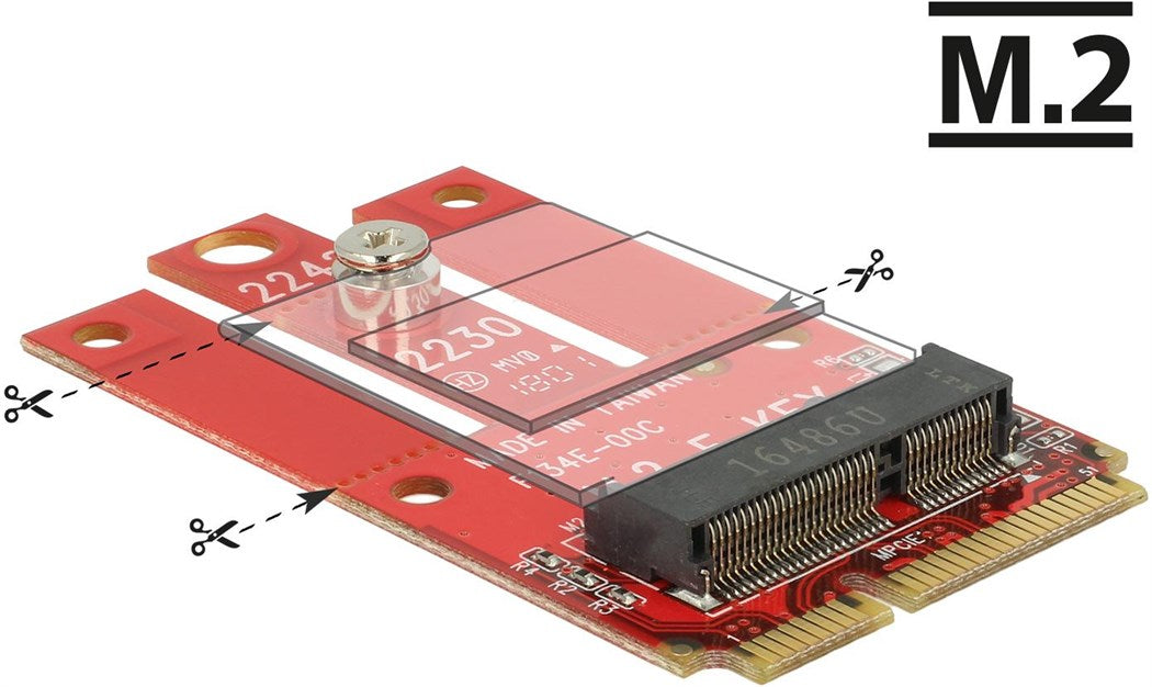 Delock Mini-PCI-Express-Karte Mini-PCIe - M.2 Key-E USB2.0