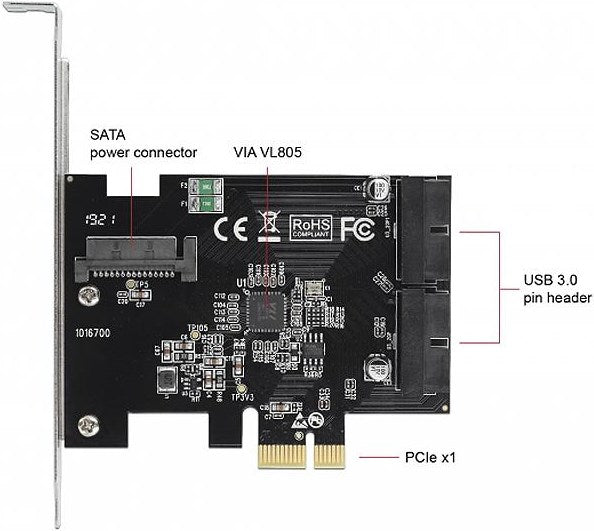 Delock PCI-Express-Karte 2x USB 3.0 intern (Pfostenstecker) - Demogerät