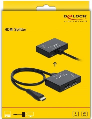 Delock HDMI Splitter, 4K 60 Hz - 2-Port