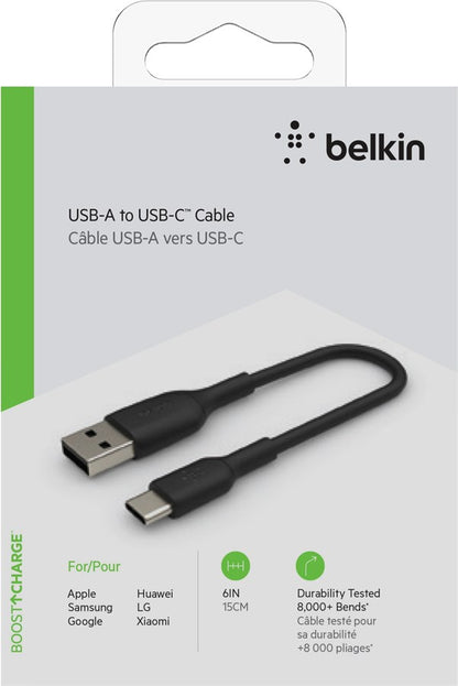 Belkin Boost Charge USB-A to USB-C Cable, 15cm - black