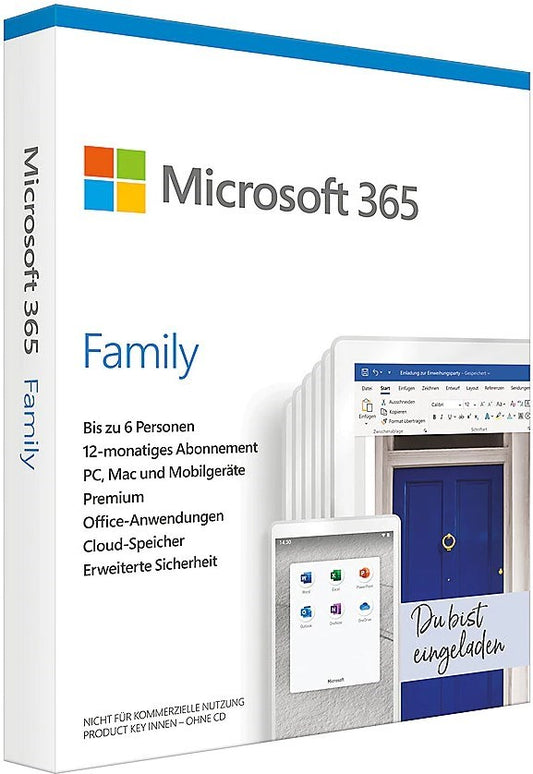 Microsoft 365 Family (1 Jahr, 6 Benutzer, DE)