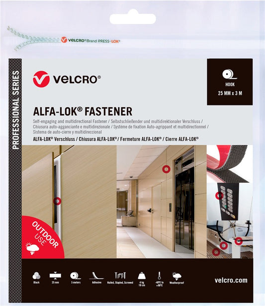 Velcro ® Alfa-Lok® Fastener 3m Hakenband 25mm schwarz