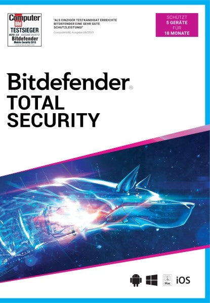 BHV Bitdefender Total Security 2021 5 Gerät / 18 Monate (Code in a Box) (DE)