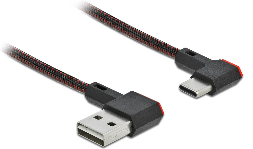 Delock Easy USB 2.0-Kabel, Typ-A - USB-C, 90°/90°, 1.5m