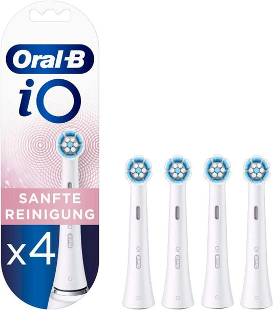 Oral-B iO Aufsteckbürste, Sanfte Reinigung, 4er - weiss