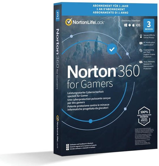 Norton 360 for Gamers (1 Jahr, 3 Geräte, Multilingual)