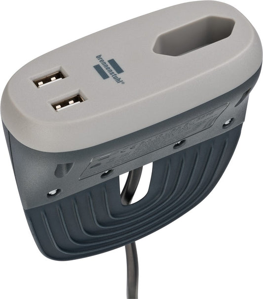 Brennenstuhl Estilo Sofa-Steckdose mit USB-Ladefunktion (Couch-Steckdose mit 1x Euro-Steckdose und 2x USB-Charger