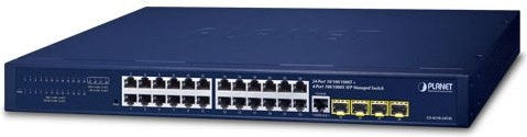 Planet 19 Zoll Switch, 24 x RJ45 Gigabit, 4 x SFP, Managed