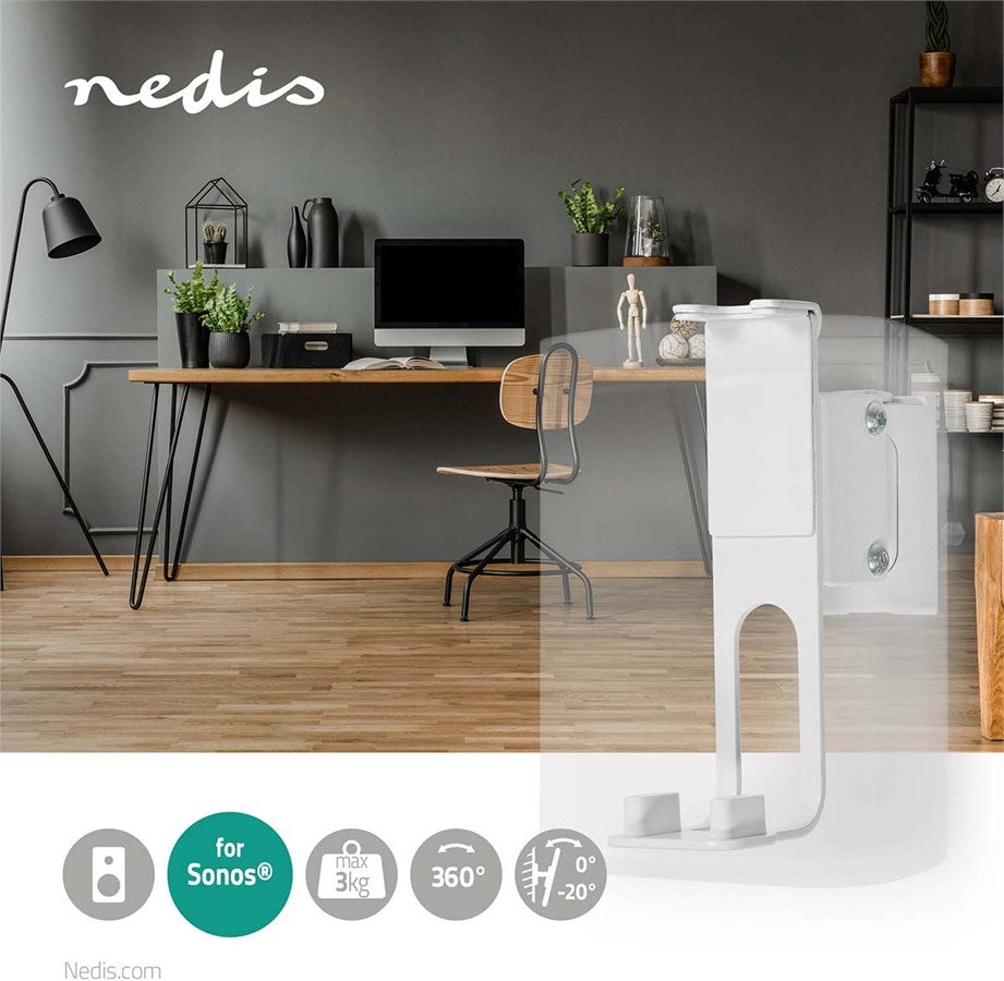 Nedis Wandhalterung, Sonos One/SL/Play:1, dreh- und neigbar - weiss