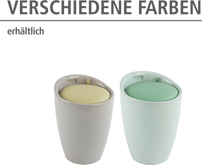 Wenko Hocker Candy Taupe, Badhocker, mit abnehmbarem Wäschesack