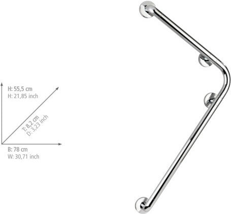 Wenko Wandhaltegriff Secura 78 x 55,5 cm Chrom