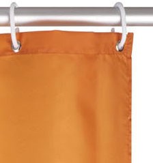 Wenko Anti-Schimmel Duschvorhang Uni Orange, Textil (Polyester), 180 x 200 cm, waschbar