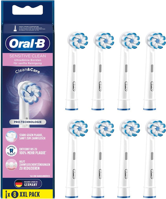 Oral-B Aufsteckbürsten Sensitive Clean 8er, weiss