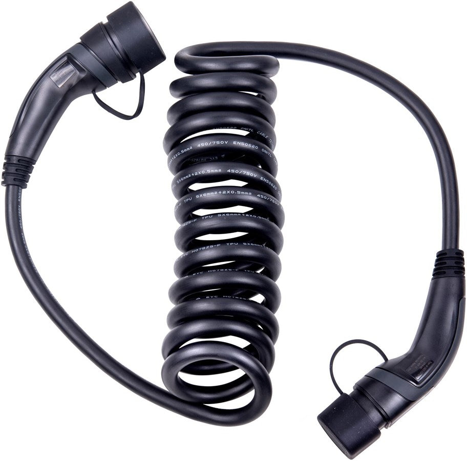 ANS Ladekabel Typ 2 32 A spiralisiert 5 m