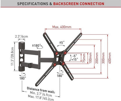 Barkan Wandhalterung WH 343-SW Schwarz