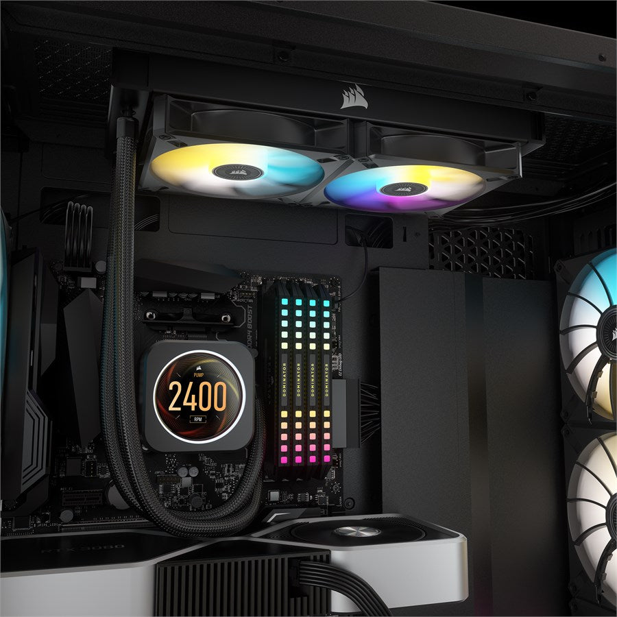 Corsair iCUE H100i Elite CPU Flüssigkeitskühler mit LCD-Display