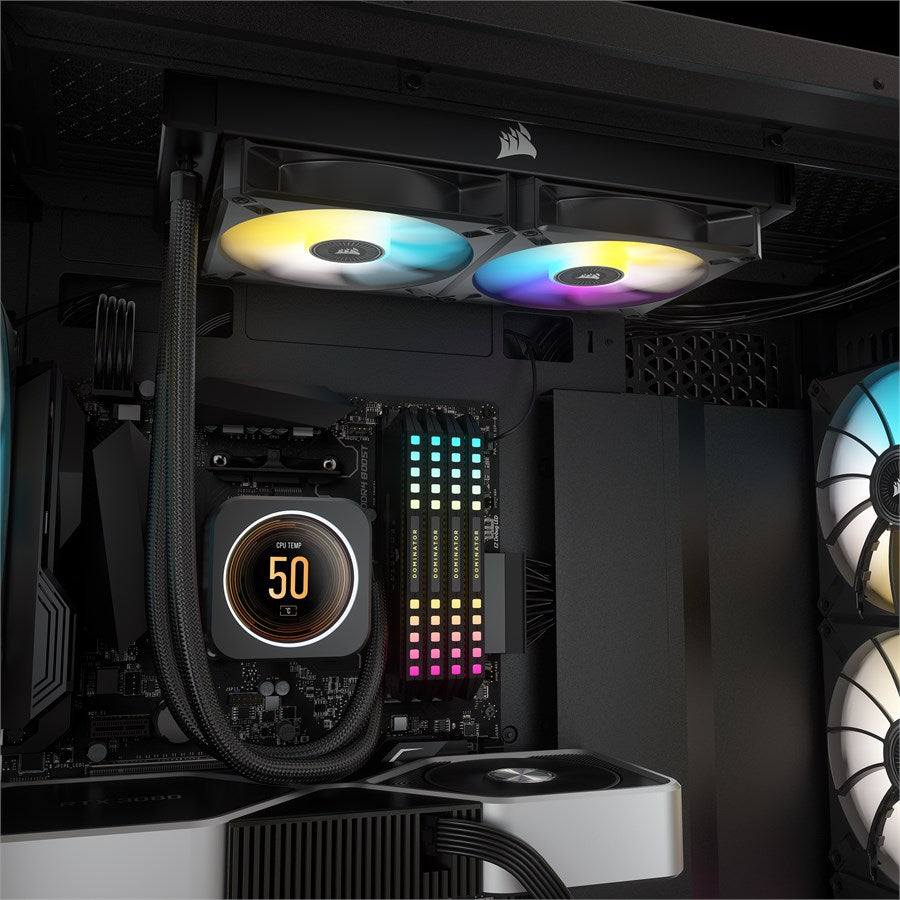 Corsair iCUE H100i Elite CPU Flüssigkeitskühler mit LCD-Display