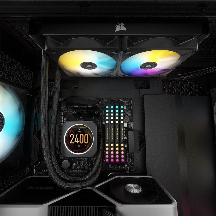 Corsair iCUE H100i Elite CPU Flüssigkeitskühler mit LCD-Display