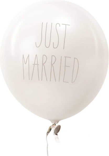 Rico Design Luftballon Just Married Ø 30 cm, 12 Stück, Weiss