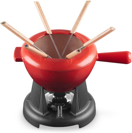 Le Creuset Gusseisen Fondue-Set, 1,6L - kirschrot