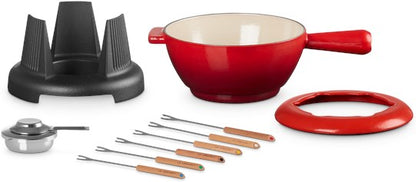 Le Creuset Gusseisen Fondue-Set, 1,6L - kirschrot