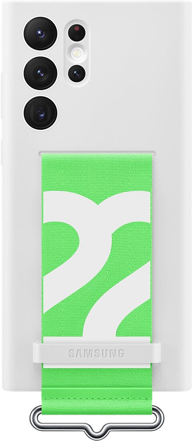 Samsung Silicone Cover Strap für Galaxy S22 Ultra - weiss