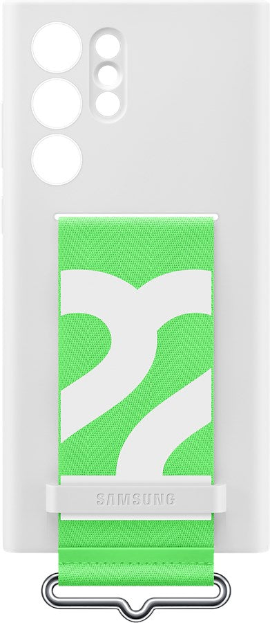 Samsung Silicone Cover Strap für Galaxy S22 Ultra - weiss