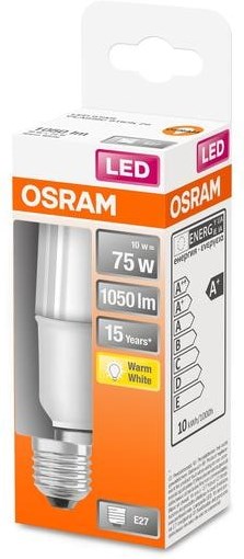 Osram Star Stick, 10W, E27, Tube, opal, 2700K