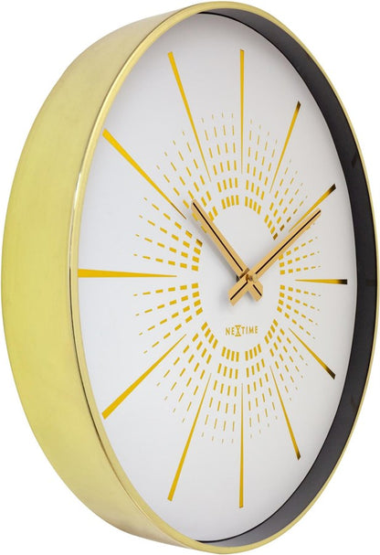 NeXtime Wanduhr Excentric Ø 40 cm, Gold/Weiss