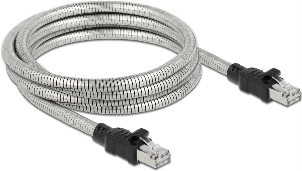 Delock Patchkabel mit Metallmantel Cat 6A, U/FTP, 5 m, Silber