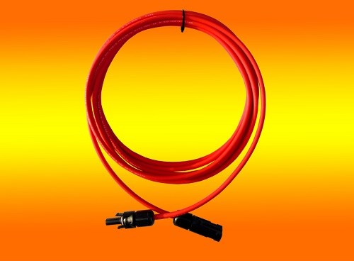 1 x 8,0m Solarkabel rot 4mm2 mit Solarstecker montiert