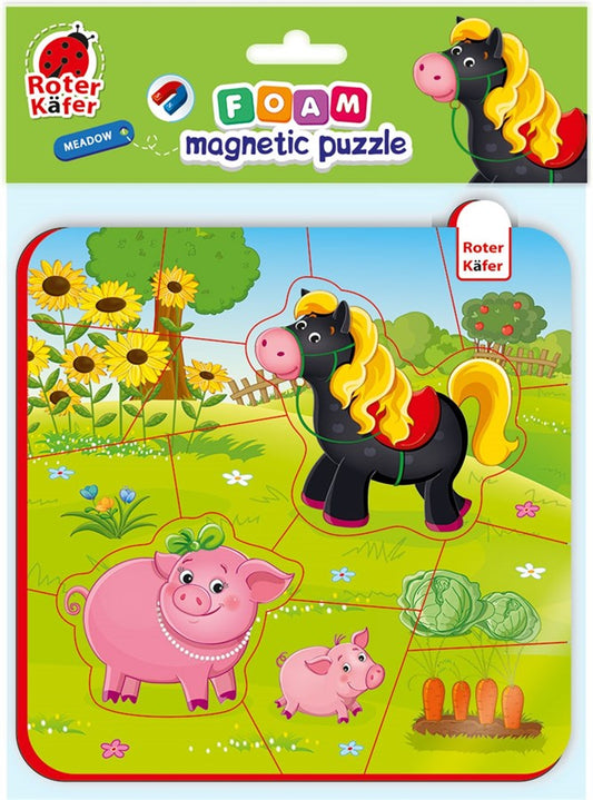 Roter Kaefer Magnetpuzzle Baby Schwein-Pferd