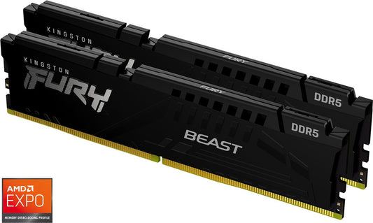 Kingston Fury Beast, DDR5, 32GB (2x 16GB), 6000MHz - schwarz