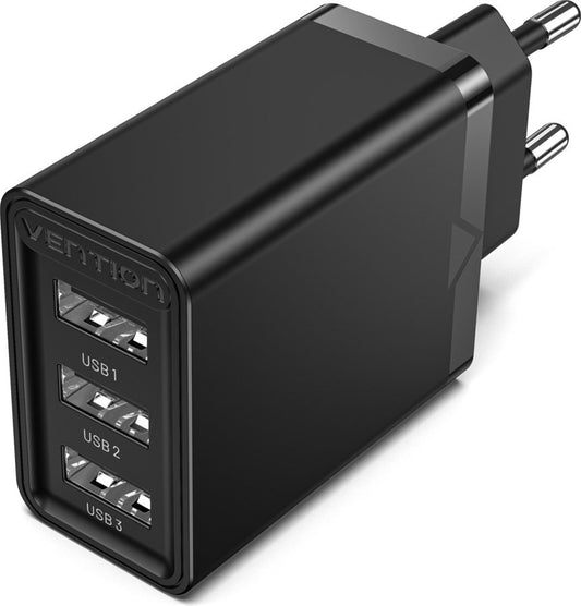 Vention Wall Charger 3-Port USB-A - 17W