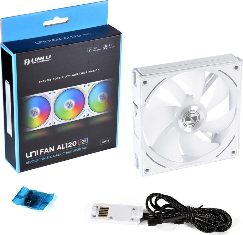 Lian Li UNI FAN AL120 RGB PWM Lüfter, weiss - 120mm