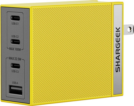 SharGeek Pro GaN Charger 3-Port PD 3.0 USB-A/USB-C - 100W, orange