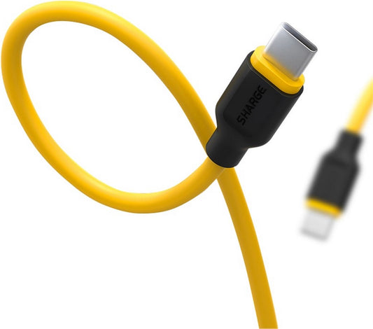 SharGeek USB Typ-C male - Typ-C male, 100W gelb, 1,5m (hochelastisch)