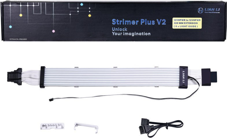 Lian Li Strimer Plus V2 12VHPWR 16- zu 16-Pin Verlängerung - 320mm, 8 LED-Bahnen