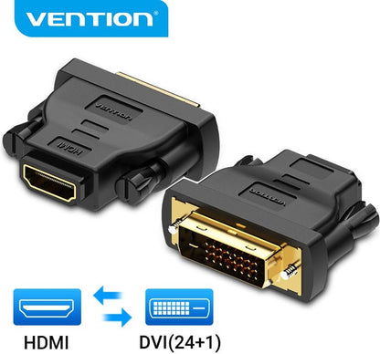 Vention DVI (24 + 1) Stecker auf HDMI Buchse Adapter - schwarz