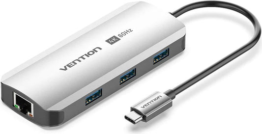 Vention 6 in 1 USB-C Docking Station, 100W PD