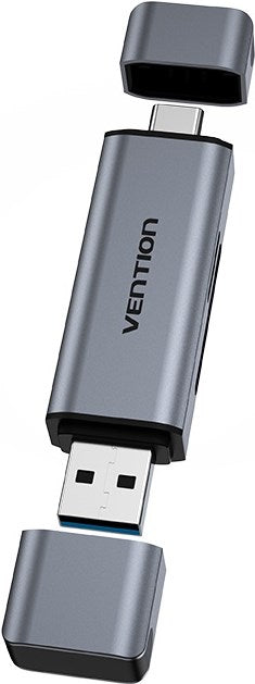 Vention 2-in-1 USB 3.0 A+C Kartenleser - grau