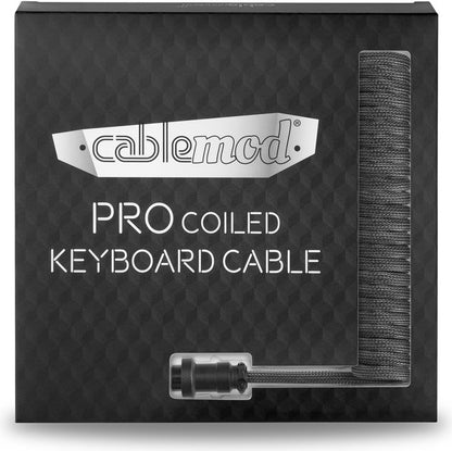 CableMod PRO Coiled Keyboard Cable USB-C zu USB Typ A, Carbon Grey - 150cm