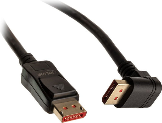 InLine 8K (UHD-2) DisplayPort Kabel, nach unten gewinkelt, schwarz - 1m